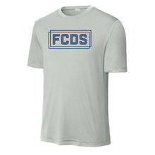 Load image into Gallery viewer, Gray t-shirt with 'FCDS' logo on a white background